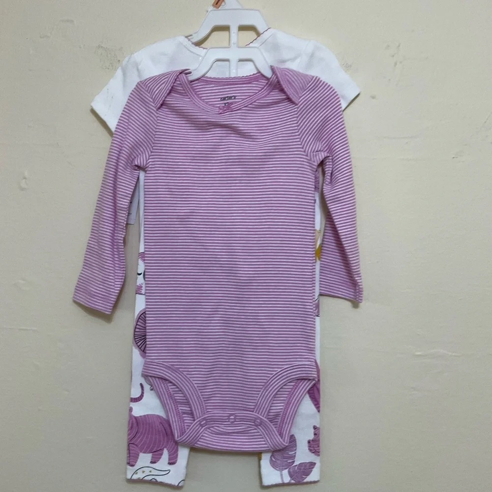 Carter's‎ Lavender and White Striped Bodysuit